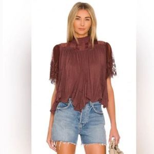 Womens NWT XS Free People Savannah Top Chocolate Lava